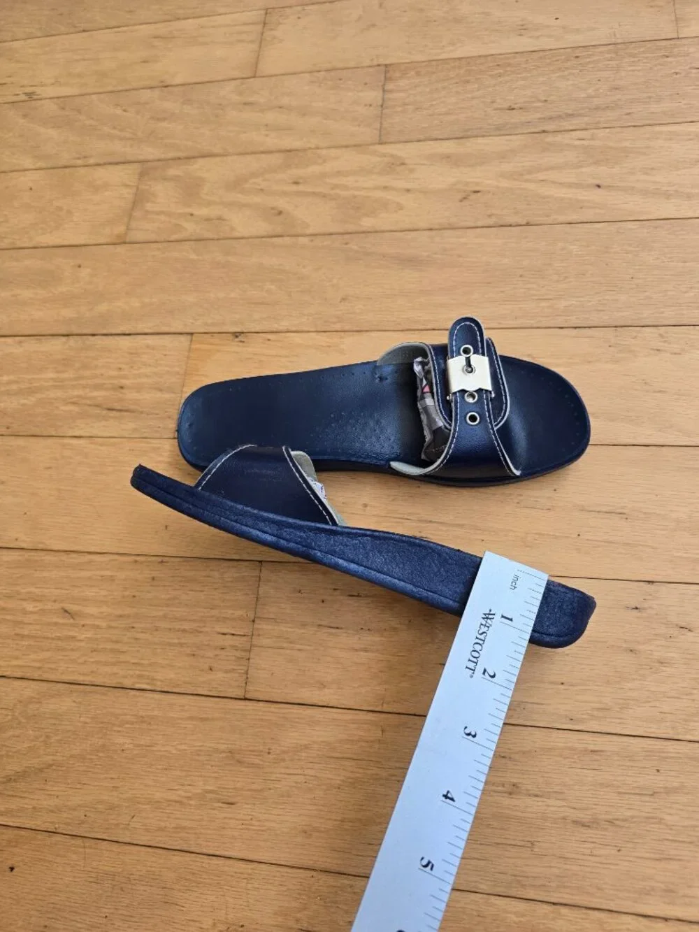 vintage 80's | Euro chic blue retro made in Italy slide sandals | WMS 6